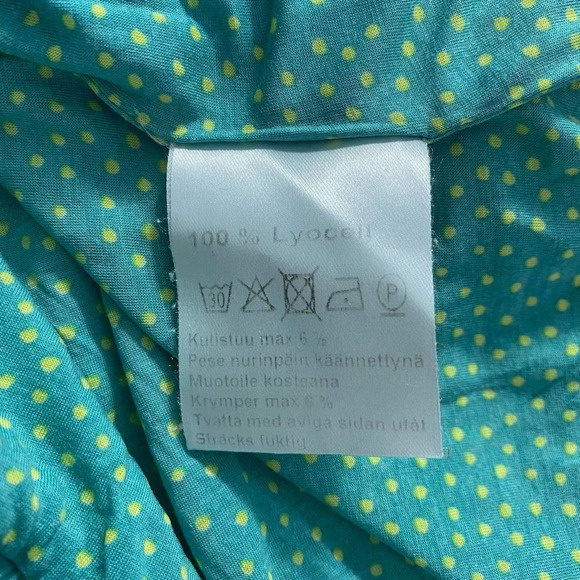 Marimekko Kissi Sleeveless Polka Dot Tank Dress Turquoise Size US Small - Picture 11 of 12